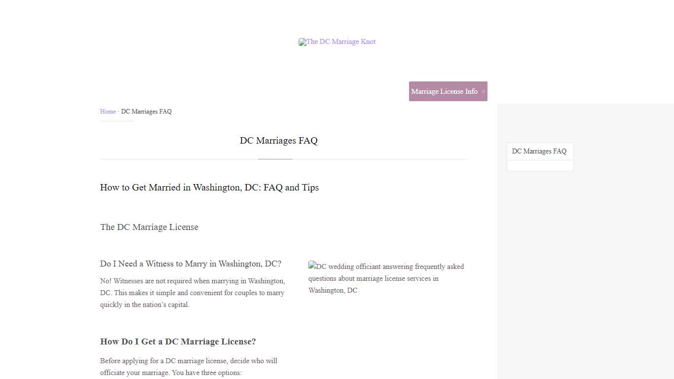 DC Marriage License FAQ | Everything You Need to Know