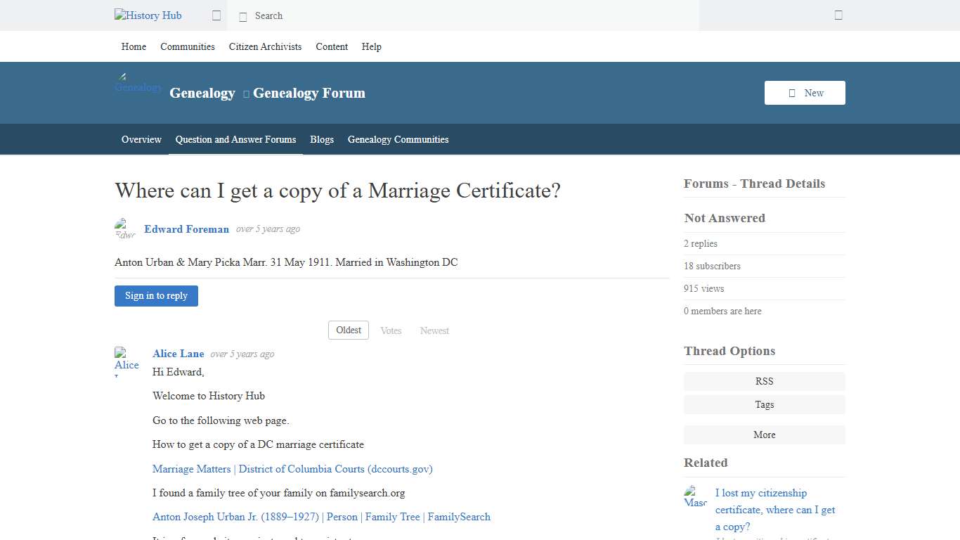 Where can I get a copy of a Marriage Certificate? - Genealogy Forum - Genealogy - History Hub